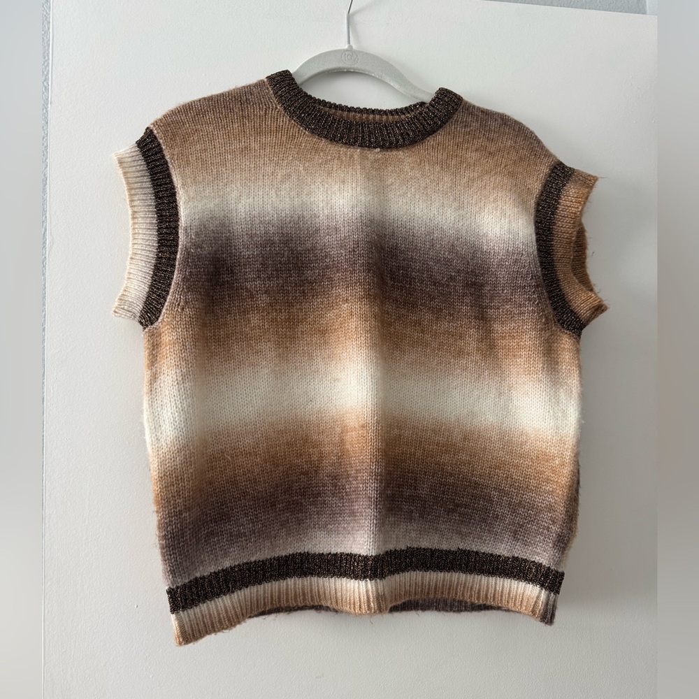 Marled Ombre Sleeveless Knit Sweater Vest